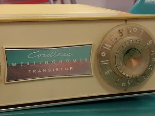 Vintage Eames Atomic Era Westinghouse Cordless Portable Transistor Radio 50s Old