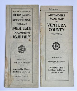 1920s Southern California Mojave Desert Death Valley Road Map Aaa Auto Club Vtg