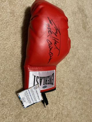 Larry Holmes Signed Everlast Boxing Glove Easton Assassin Schwartz Hologram
