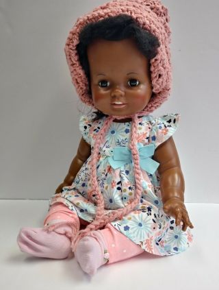 Vintage Black American Ideal Toys Baby Chrissy Doll 1972 1973 Rare