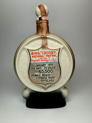 Vintage Jim Beam Bourbon Whiskey Decanter Bing Crosby Pro Am 1970