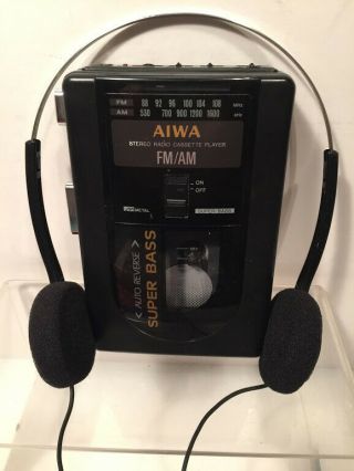 Vintage Aiwa Hs - T210 Portable Radio Cassette Player Bass