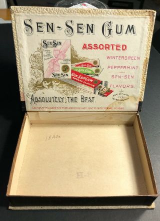 Sen Sen Chewing Gum Box C 1910 Fda Candy Country Store Vintage
