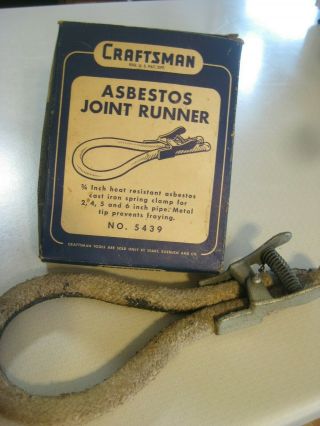 Vintage Craftsman " Asbestos Joint Runner " No.  5439 With Orig.  Box