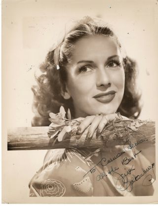 Spanish - American Actress Jinx Falkenburg,  Signed Vintage Studio Photo.