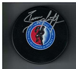 Brian Leetch Hockey Hall Of Fame Autograph Puck Signed York Rangers