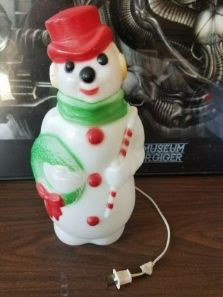 Empire Snowman Blow Mold 1968 Vintage 13 " Christmas Lighted Holiday Great Shape
