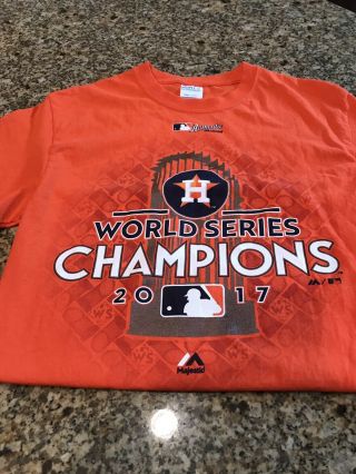 Majestic Size Small Houston Astros Orange World Series Champion 2017 T Shirt