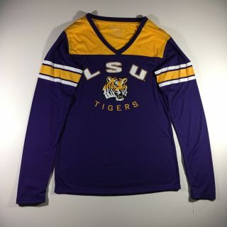 Colosseum Womens LSU Tigers Long Sleeve T Shirt Purple S 2