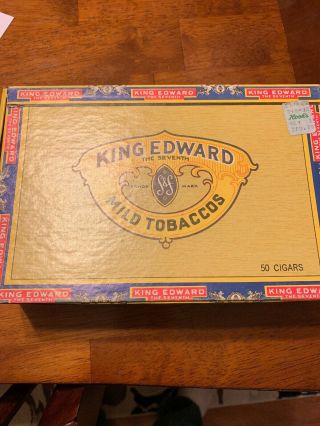Vintage King Edward Cigar Box.  Small Price Sticker On Box