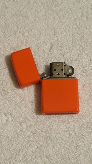 Zippo Lighter Florescent Orange Pre - Owned