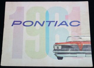 1961 Pontiac General Motors Automobile Car Advertising Sales Brochure Vintage