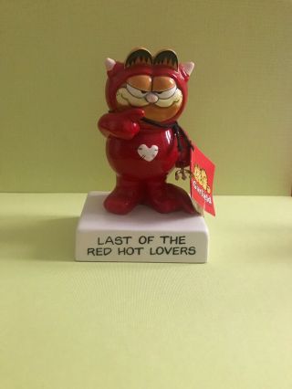 VTG ENESCO GARFIELD Figurine Last Of The Red Hot Lovers Devil Valentines 3
