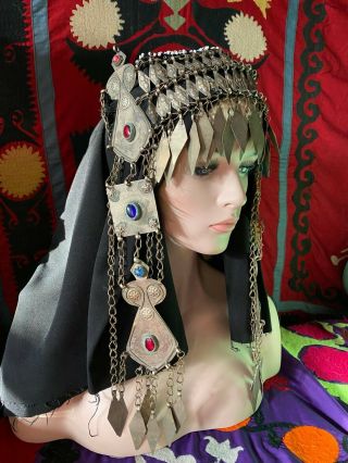 Vintage Turkmen Turkoman Wedding Headdress Hp2 Tribal Belly Dance Uber Kuchi