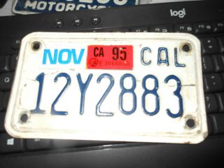 California 1995 motorcycle license plate 3