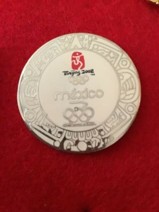 Beijing 2008 Olympics Games Mexico White Noc Olympic Team Pin