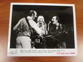 Vintage Glossy Press Photo Peter Paul & Mary Folk Trio Unknown Concert