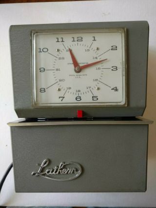 Vintage Mcm Lathem Automatic Punch Time Clock 4000 Series Parts Or Restoration