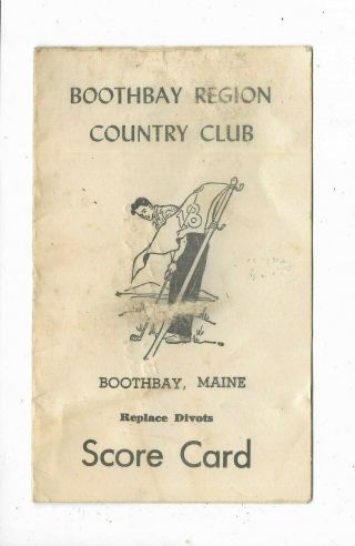 Boothbay Region Country Club Golf Score Card - Vintage Item