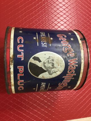 Vintage George Washington Cut Plug Tobacco Tin