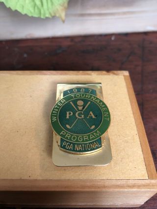 Vintage Pga Winter Championships Golf Contestant Badge Money Clip Pga National