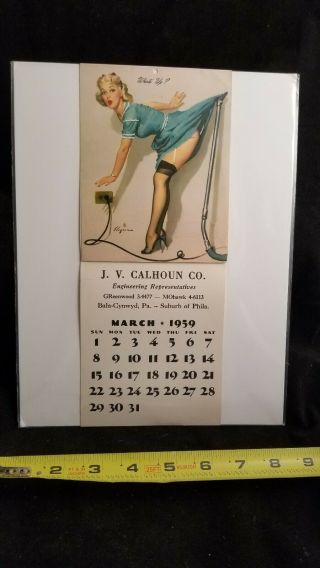 Vtg Perfect Pin Up Girly Risque Calendar Cardboard Back 1959 Bagged & Carded