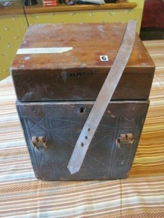 Antique W & Le Gurley Civil Eng & Surveyors Inst Leather Covered Cabinet Only Ny