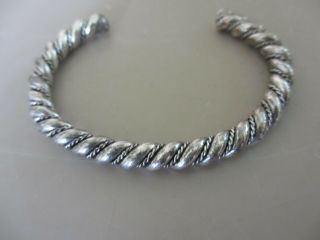 Vintage Navajo Sterling Silver Braided Twisted Rope Cuff Bracelet 32.  4 Gram