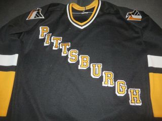 Vintage 1992 - 95 Pittsburgh Penguins CCM black hockey jersey Men XL 2