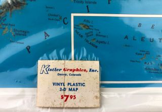 Vintage Kistler Graphics 1958 Vinyl Plastic 3D Alaska Topography Relief Map 3