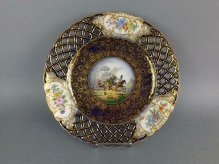 Antique Sevres Porcelain Hand Painted Reticulated Plate with Military Scene 1823 2