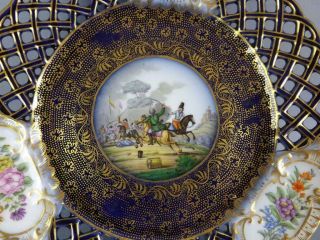 Antique Sevres Porcelain Hand Painted Reticulated Plate with Military Scene 1823 3