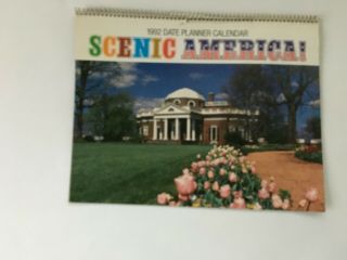 Vintage Calendar 1992 First National Bank Scenic America 15.  5 " X 9 " Opened