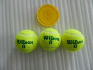 Vintage Wilson Championship Optic Yellow three 6 Tennis Balls in Tin Can 2