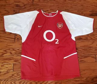 Nike Vintage Arsenal Red And White O2 Jersey Size Large Soccer Football