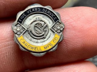 Cardwell Manufacturing Co.  Design Vintage 5 Years Service Award Pin.
