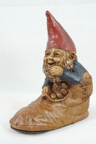 Vintage 1981 Tom Clark Cairn Gnome Elf Dwarf " Shaw " 8 Shoe Boot 5.  25 " Tall