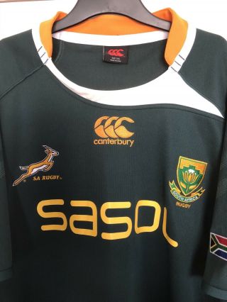 South Africa Springbok Rugby Vintage Canterbury Rugby Shirt 3XL Lions 2009 RWC 3