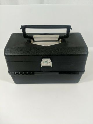 Vintage Old Pal Pf - 4000 Plastic Black 6 Tray Tackle Box - Usa Made Fly Fishing Box