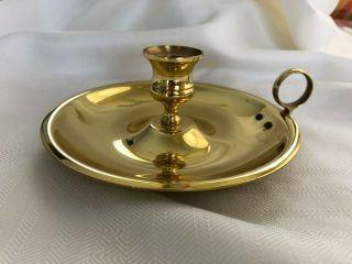 Baldwin Polished Brass Chamberstick Candle Holder Vintage Guc 6 Inch By 2.  5 Inch