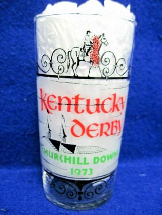 Vintage 1973 Kentucky Derby Churchill Downs Souvenir Glass Secretariat
