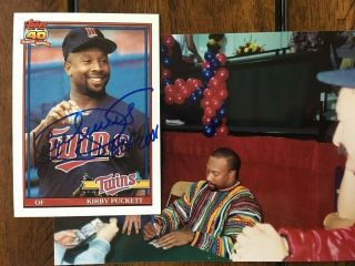 Kirby Puckett Autograph Deceased 1991 Topps Signed Twins Hof 2001 Inscription