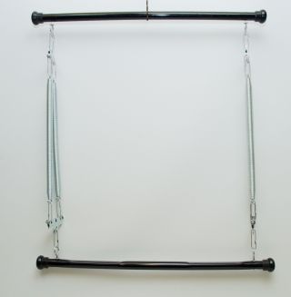 Vintage Exerciser Equipment Spring Barbell Adjustable Height & Pair Steel Spring