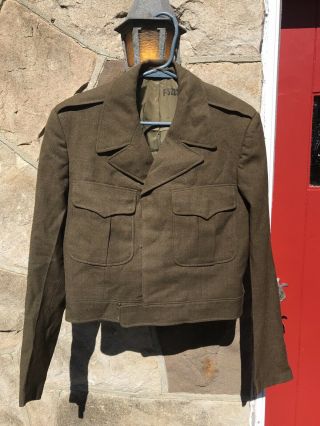 Vintage 1944 Ww2 Us Military Wool Ike Jacket 38r