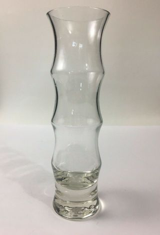 Vintage Glass Vase Bud Tall Cylinder Bamboo - Shaped Clear