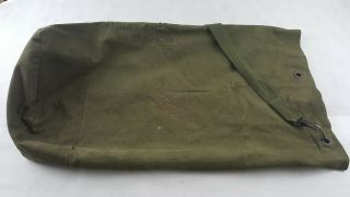 Vintage Army Duffle Bag Canvas Soldiers Name On Bag 2