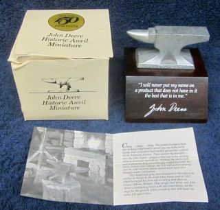 Vintage 1837 - 1987 John Deere Employee Anvil Desk Paperweight 150th Anniv W/ Box