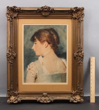 19thc Antique Signed American Portrait Oil Painting Young Woman,  Nr