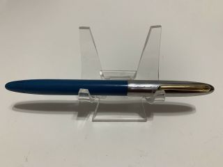 Vintage Sheaffer Sovereign Pastel Blue Ss & Gft Snorkel 14k Nib F Fountain Pen