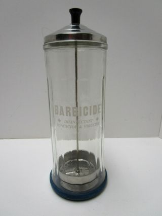 Vintage King Research Glass Disinfecting Jar For Barber Salon Barbicide